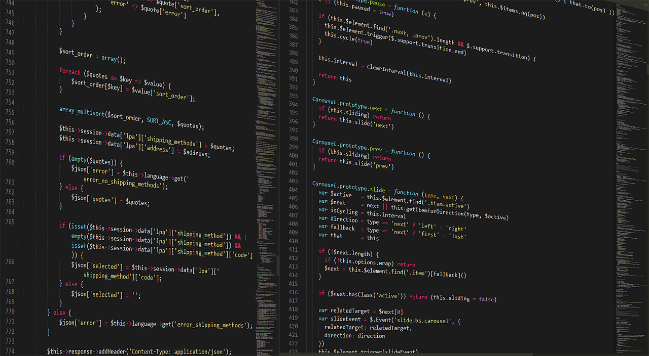 Web development coding workspace